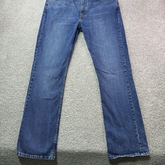 Levi’s 527 Mens 35x35 Blue Boot Cut Jeans Dark Wash Denim Workwear Classic - Picture 13 of 16